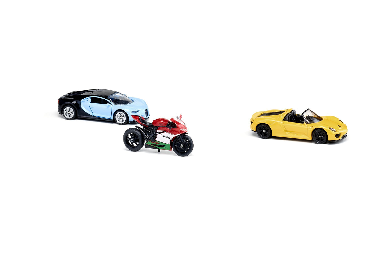 Siku 3pc Sports Car & Motorbike Set-SKU6313-Animal Kingdoms Toy Store