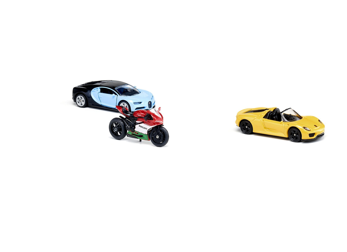 Siku 3pc Sports Car & Motorbike Set-SKU6313-Animal Kingdoms Toy Store