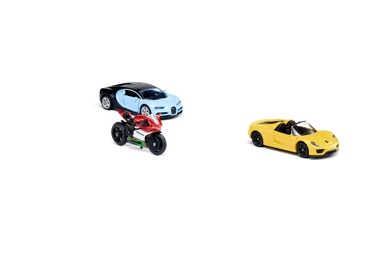 Siku 3pc Sports Car & Motorbike Set-SKU6313-Animal Kingdoms Toy Store