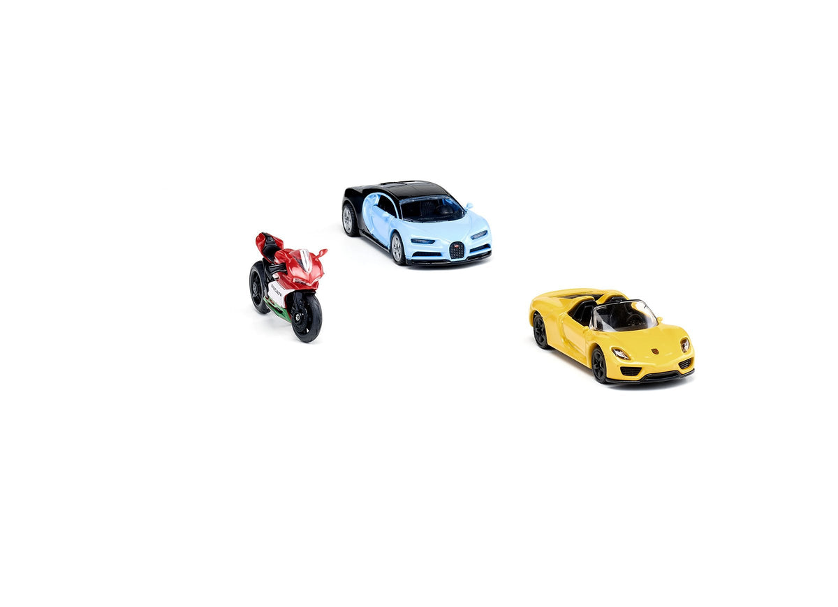 Siku 3pc Sports Car & Motorbike Set-SKU6313-Animal Kingdoms Toy Store