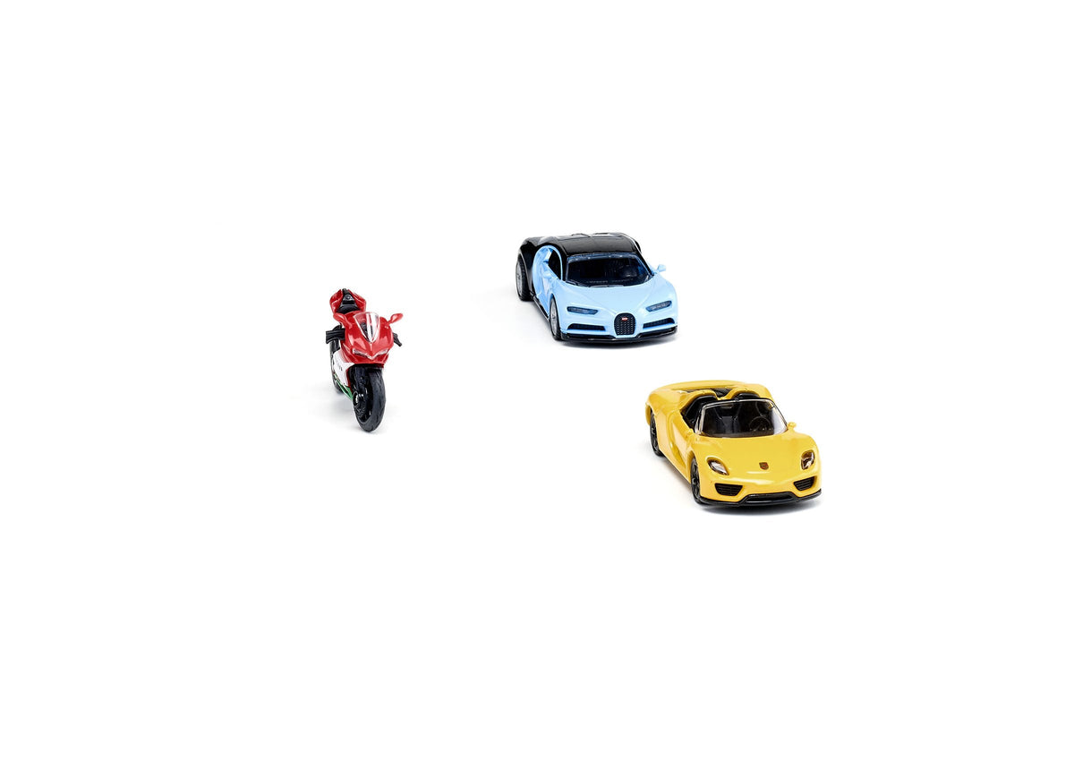 Siku 3pc Sports Car & Motorbike Set-SKU6313-Animal Kingdoms Toy Store