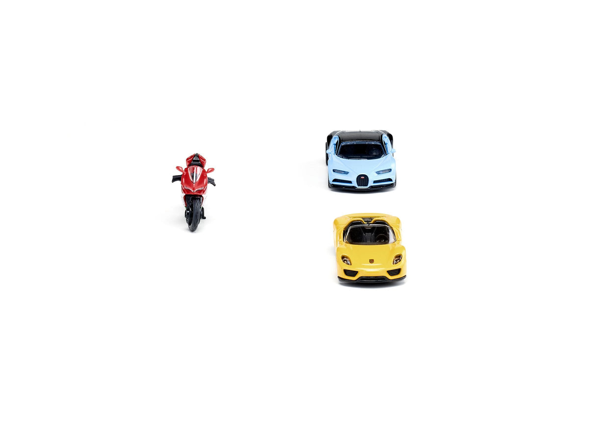 Siku 3pc Sports Car & Motorbike Set-SKU6313-Animal Kingdoms Toy Store
