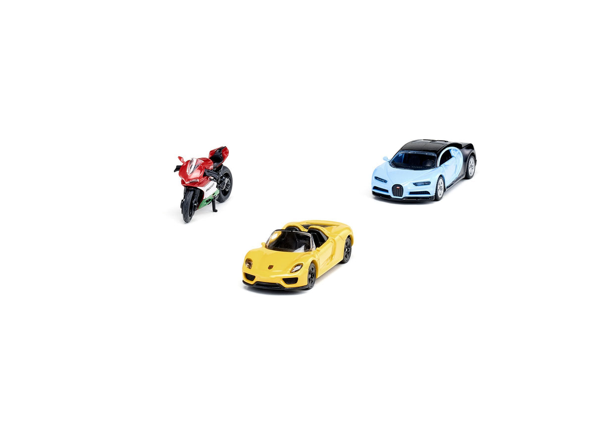 Siku 3pc Sports Car & Motorbike Set-SKU6313-Animal Kingdoms Toy Store