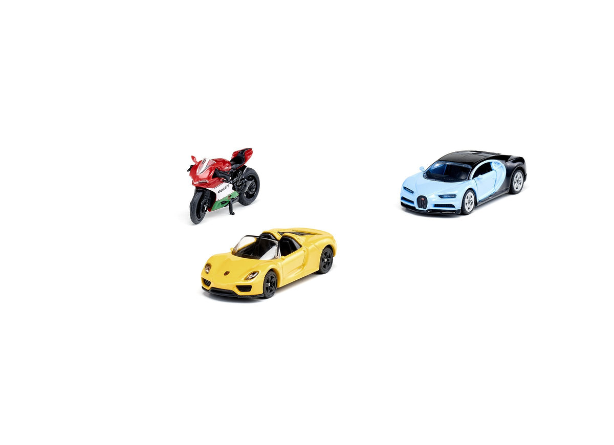 Siku 3pc Sports Car & Motorbike Set-SKU6313-Animal Kingdoms Toy Store