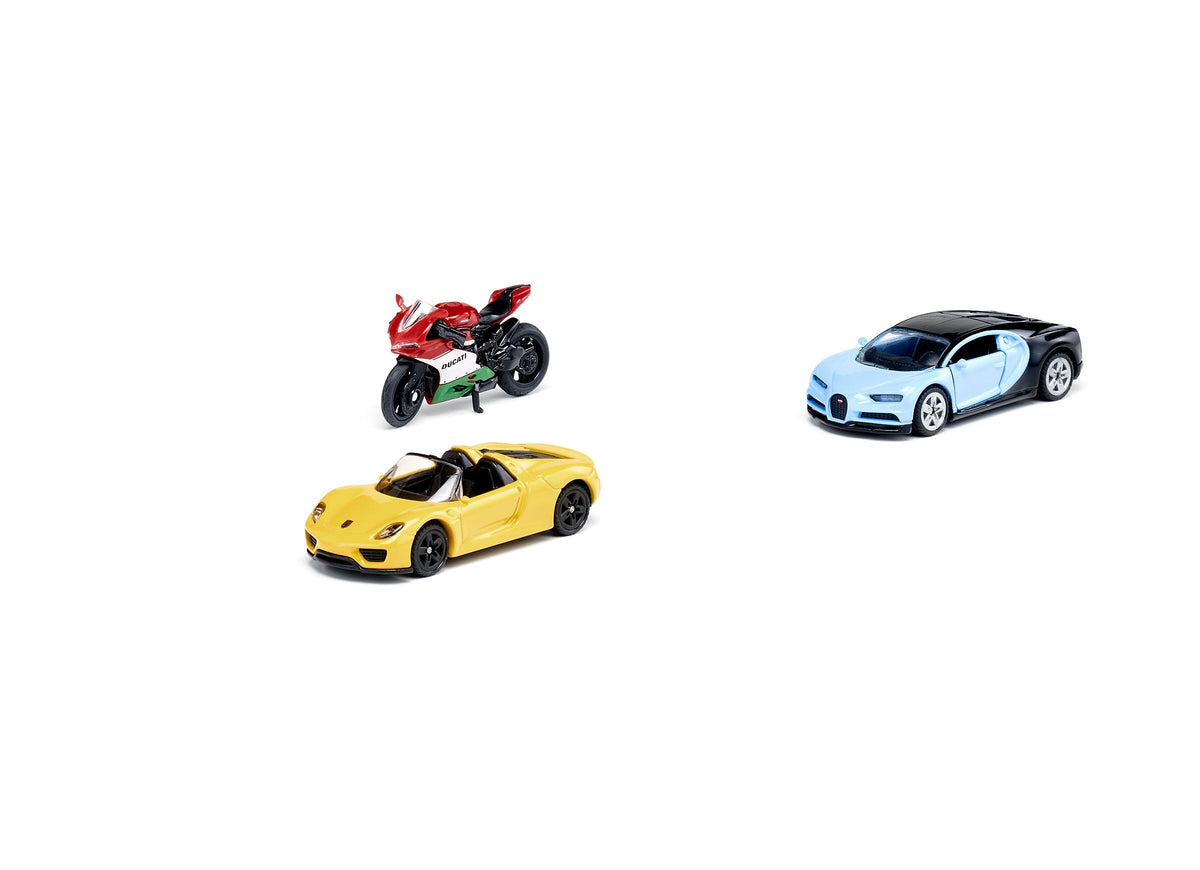 Siku 3pc Sports Car & Motorbike Set-SKU6313-Animal Kingdoms Toy Store