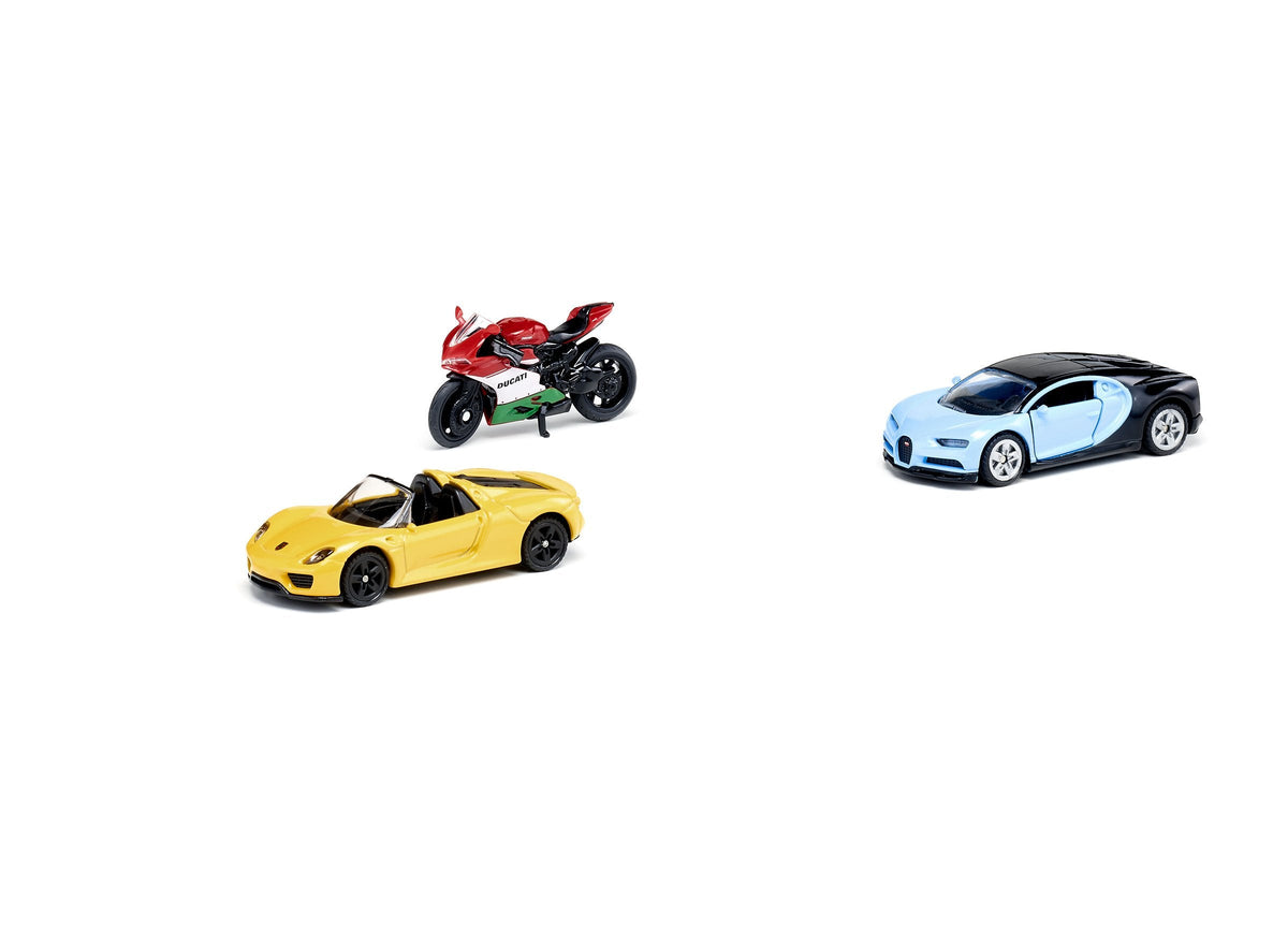 Siku 3pc Sports Car & Motorbike Set-SKU6313-Animal Kingdoms Toy Store