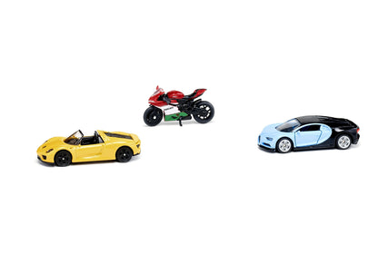 Siku 3pc Sports Car & Motorbike Set-SKU6313-Animal Kingdoms Toy Store