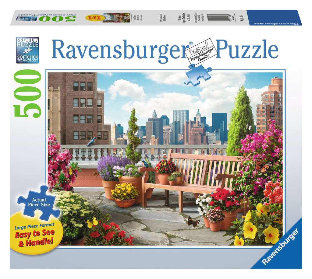 Ravensburger Rooftop Garden Puzzle 500pc Large Format-RB14868-4-Animal Kingdoms Toy Store