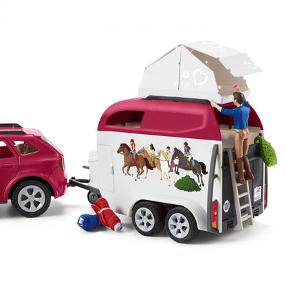 Schleich Adventure with Car and Horse Trailer-42535-Animal Kingdoms Toy Store