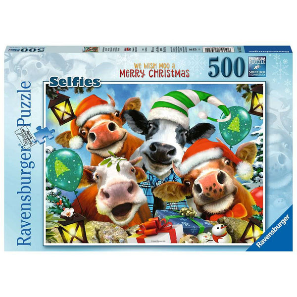 Ravensburger We Wish Moo A Merry Christmas Selfie Puzzle 500pc-RB16532-2-Animal Kingdoms Toy Store