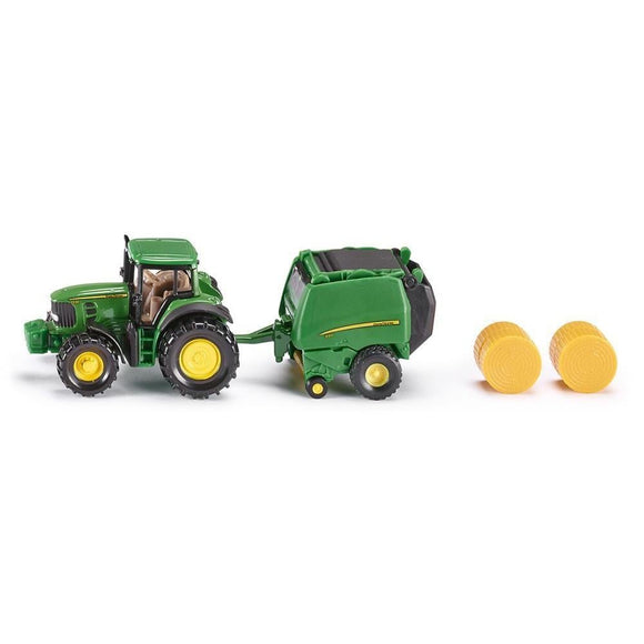 Siku John Deere 7530 Tractor with 990 Baler-SKU1665-Animal Kingdoms Toy Store