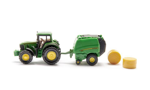 Siku John Deere 7530 Tractor with 990 Baler-SKU1665-Animal Kingdoms Toy Store