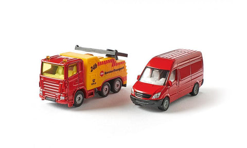 Siku Scania Heavy Tow Truck with Mercedes Van-SKU1667-Animal Kingdoms Toy Store