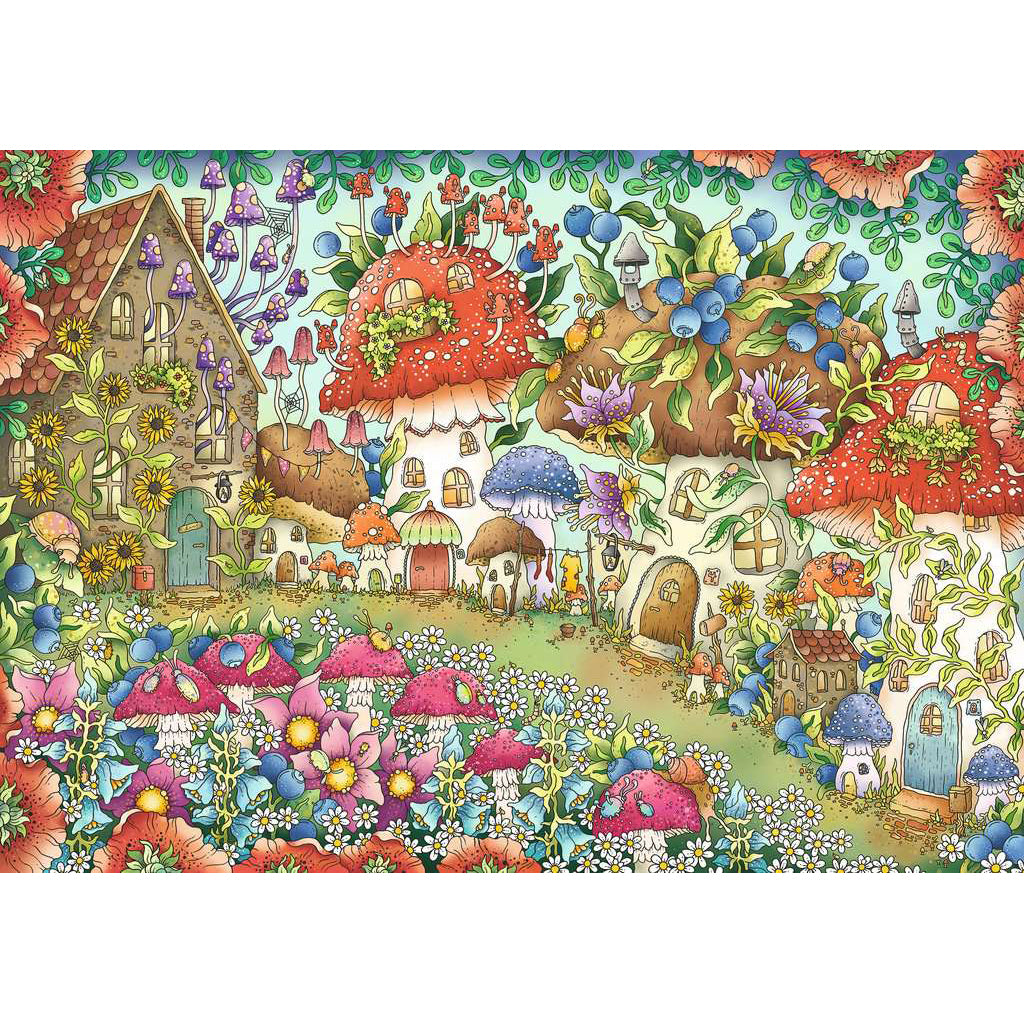 Ravensburger Floral Mushroom House 1000pc Puzzle