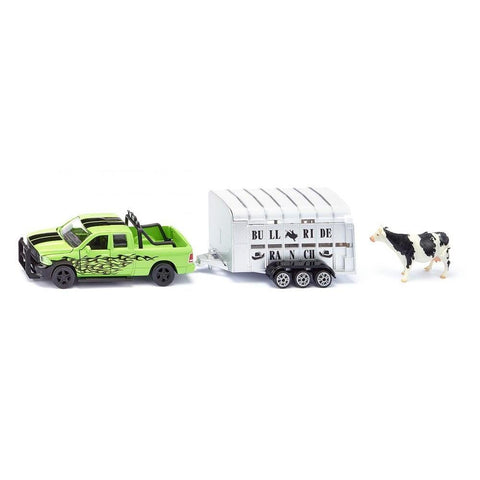Siku 1:50 Dodge RAM 1500 Ute with Livestock Trailer-SKU1998-Animal Kingdoms Toy Store