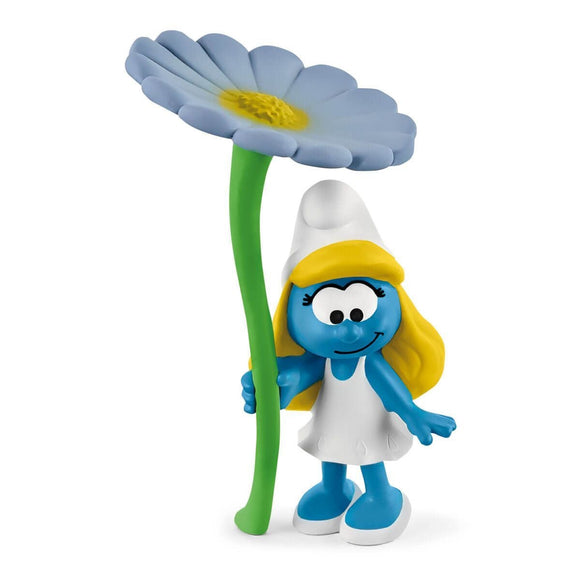 Schleich Smurfette with flower-20828-Animal Kingdoms Toy Store