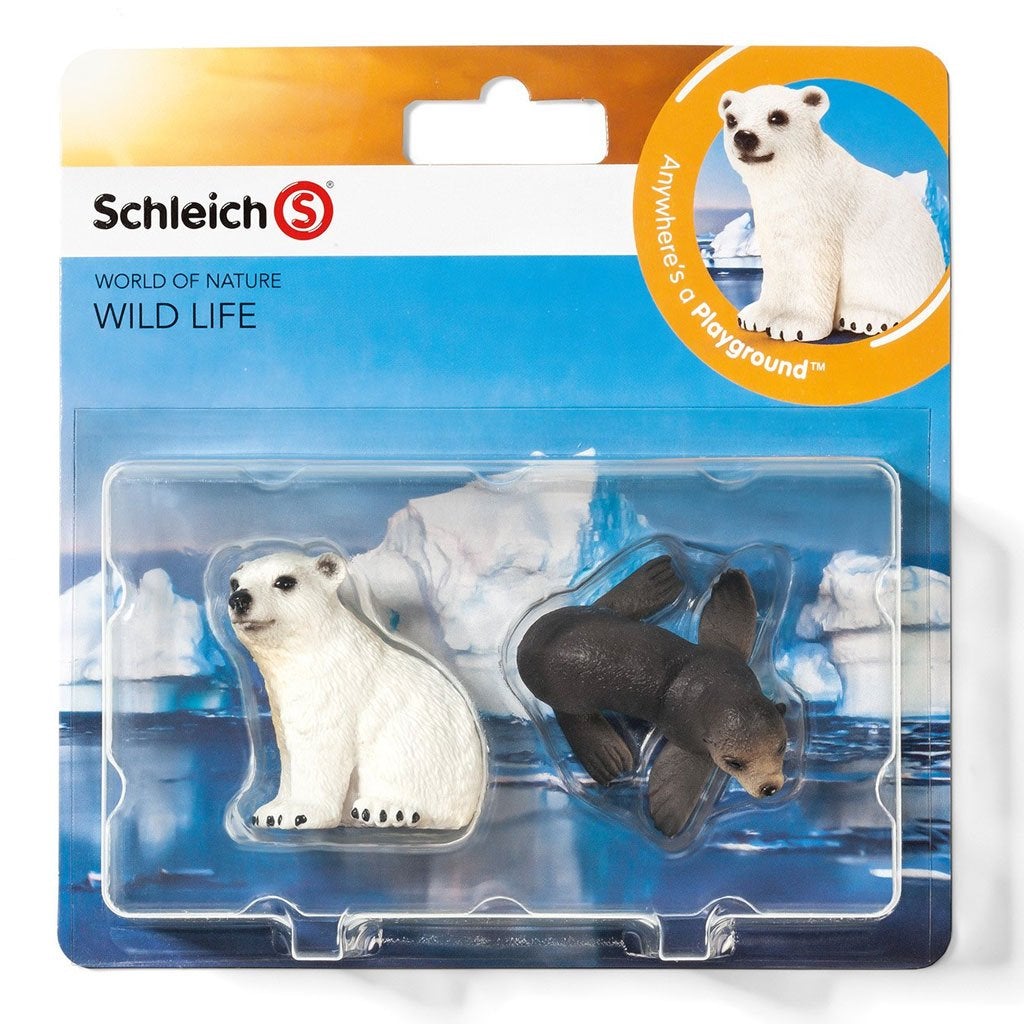 Wild Life Babies - Polar Bear and Sea Lion-21035-Animal Kingdoms Toy Store
