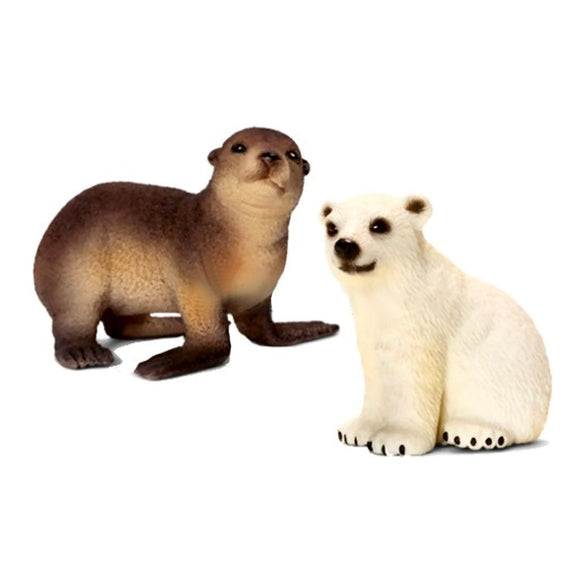 Wild Life Babies - Polar Bear and Sea Lion-21035-Animal Kingdoms Toy Store