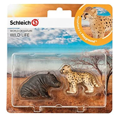 Wild Life Babies - Hippo and Cheetah-21037-Animal Kingdoms Toy Store