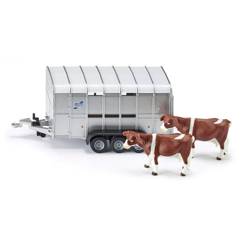 Siku 1:32 IFor-Williams Stock Trailer With 2 Cows-2890-Animal Kingdoms Toy Store