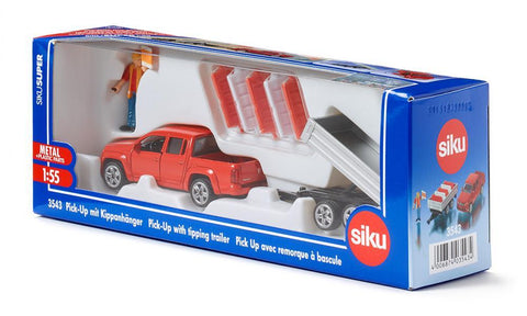 Siku 1:55 VW Amarok Pick-Up with Trailer-SKU3543-Animal Kingdoms Toy Store