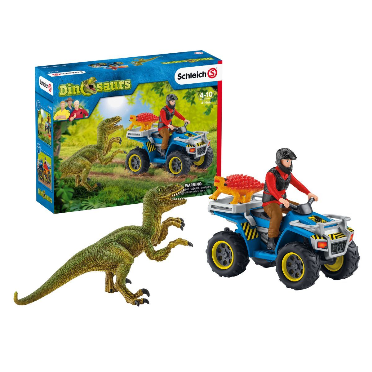 Schleich Quad Escape from Velociraptor-41466-Animal Kingdoms Toy Store