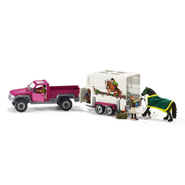 Schleich Pick Up with Horse Box-42346-Animal Kingdoms Toy Store