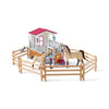Schleich Horse Stall with Horses & Groom-42369-Animal Kingdoms Toy Store
