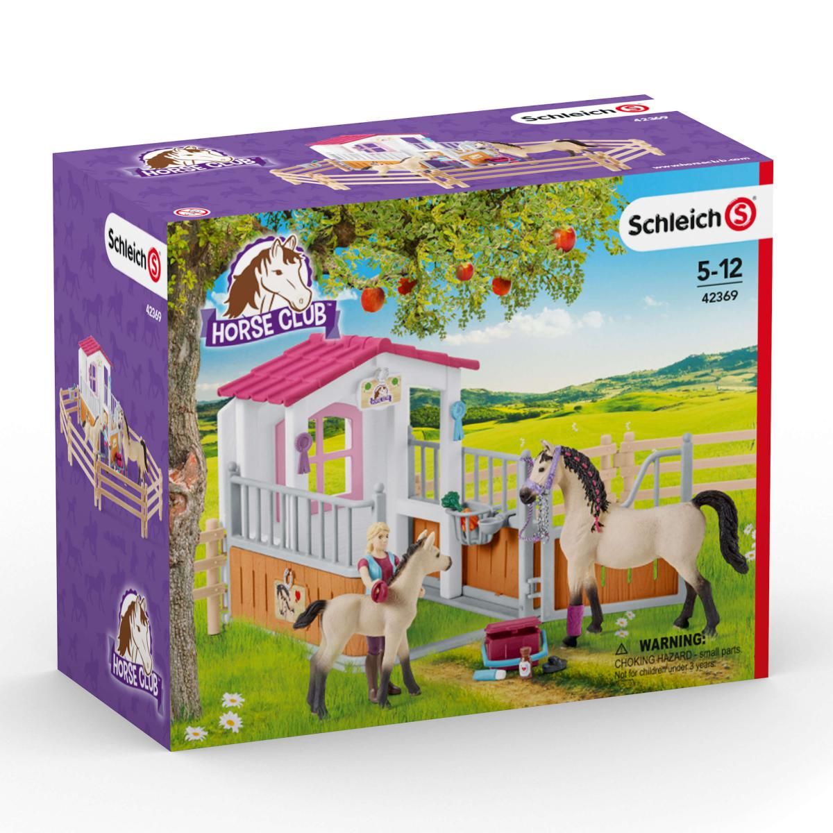 Schleich Horse Stall with Horses & Groom-42369-Animal Kingdoms Toy Store