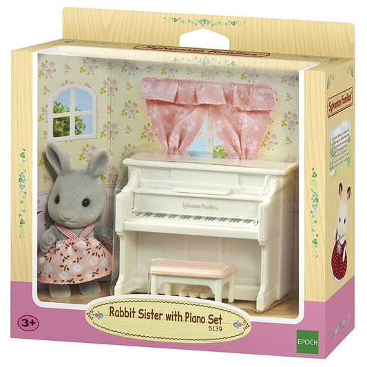 Sylvanian Families Rabbit Sister with Piano-5139-Animal Kingdoms Toy Store