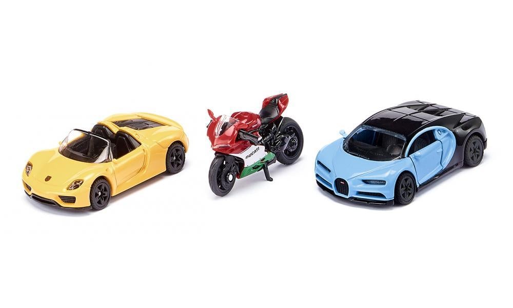 Siku 3pc Sports Car & Motorbike Set-SKU6313-Animal Kingdoms Toy Store