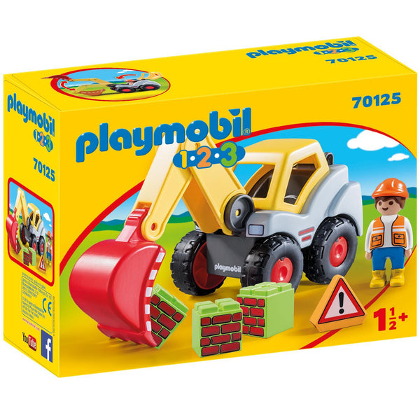 Playmobil 1.2.3. Shovel Excavator-70125-Animal Kingdoms Toy Store