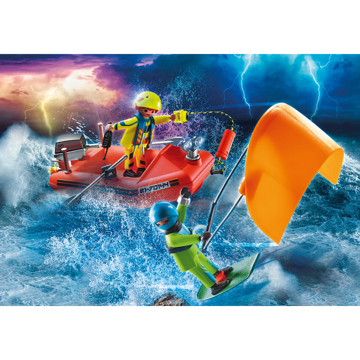 Playmobil Kitesurfer Rescue with Speedboad