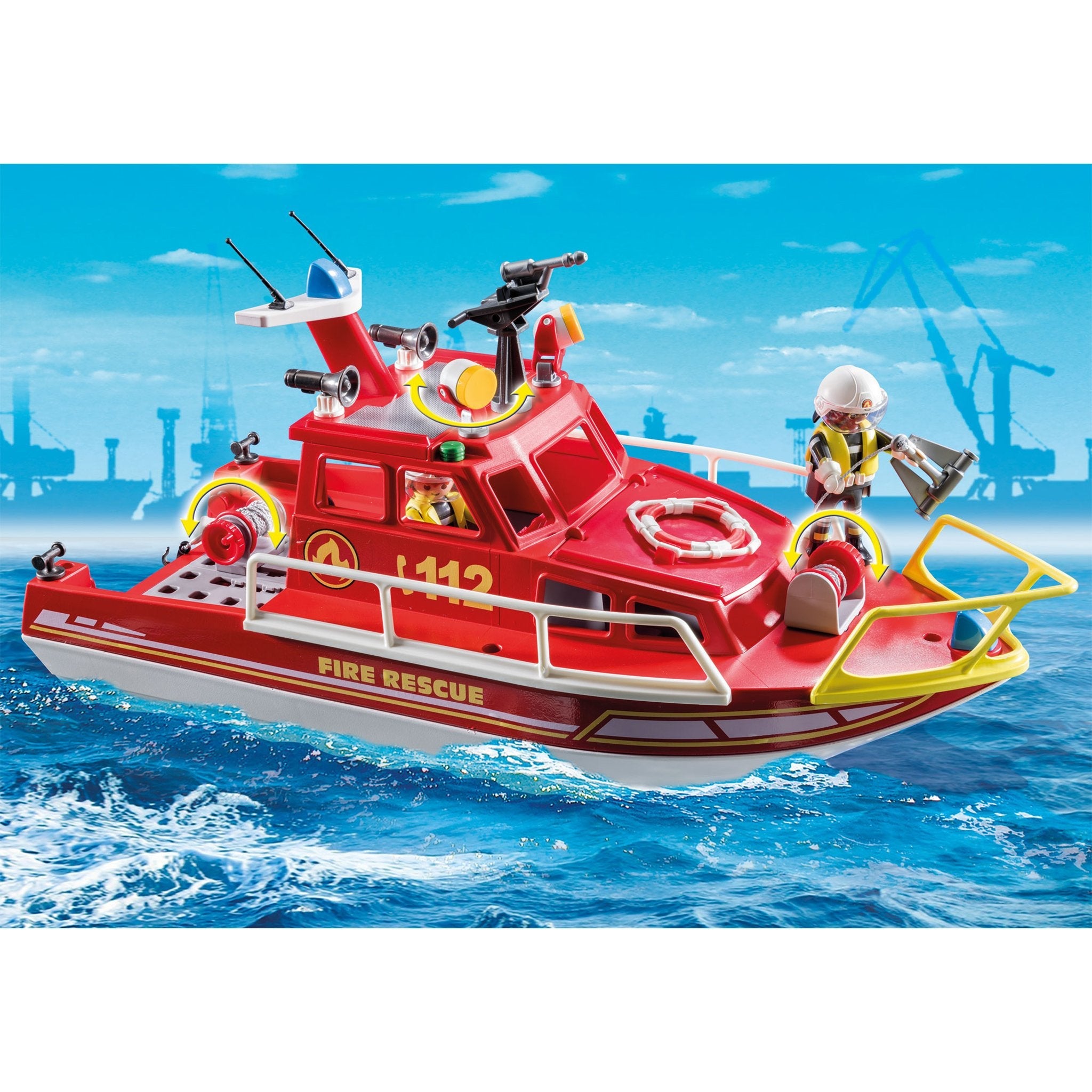 Acheter Playmobil Sea Rescue Sea Rescue Operation Fire Fighting With Rescue  Yacht 70140 - Juguetilandia