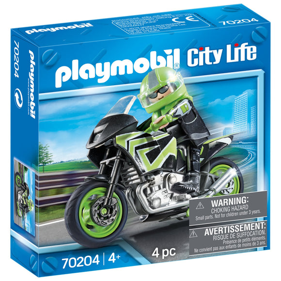 Playmobil City Life Motorcycle With Rider-70204-Animal Kingdoms Toy Store