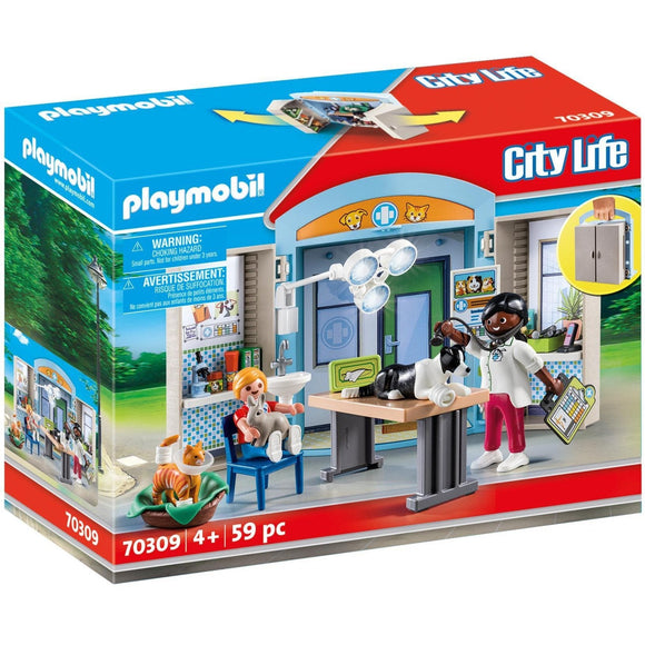 Playmobil City Life Vet Clinic Play Box-70309-Animal Kingdoms Toy Store