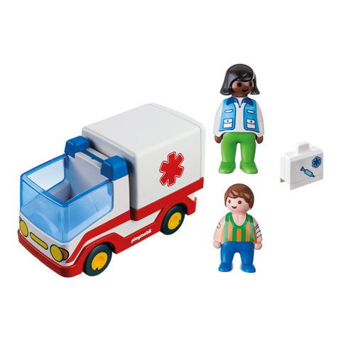 Playmobil 1.2.3 Rescue Ambulance-9122-Animal Kingdoms Toy Store