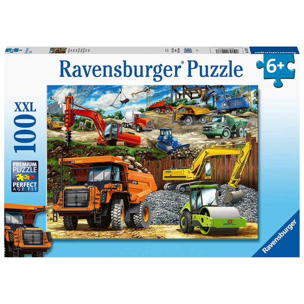 Ravensburger Construction Vehicles 100pc Puzzle-RB12973-7-Animal Kingdoms Toy Store