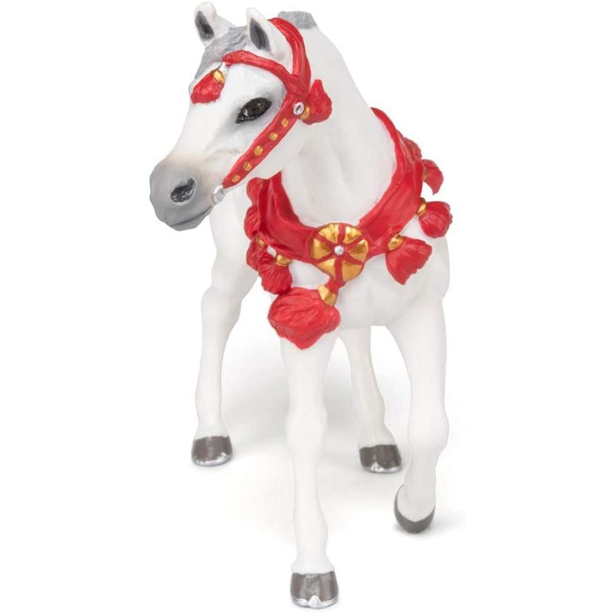 Papo White Arabian Horse in Parade Dress-51568-Animal Kingdoms Toy Store