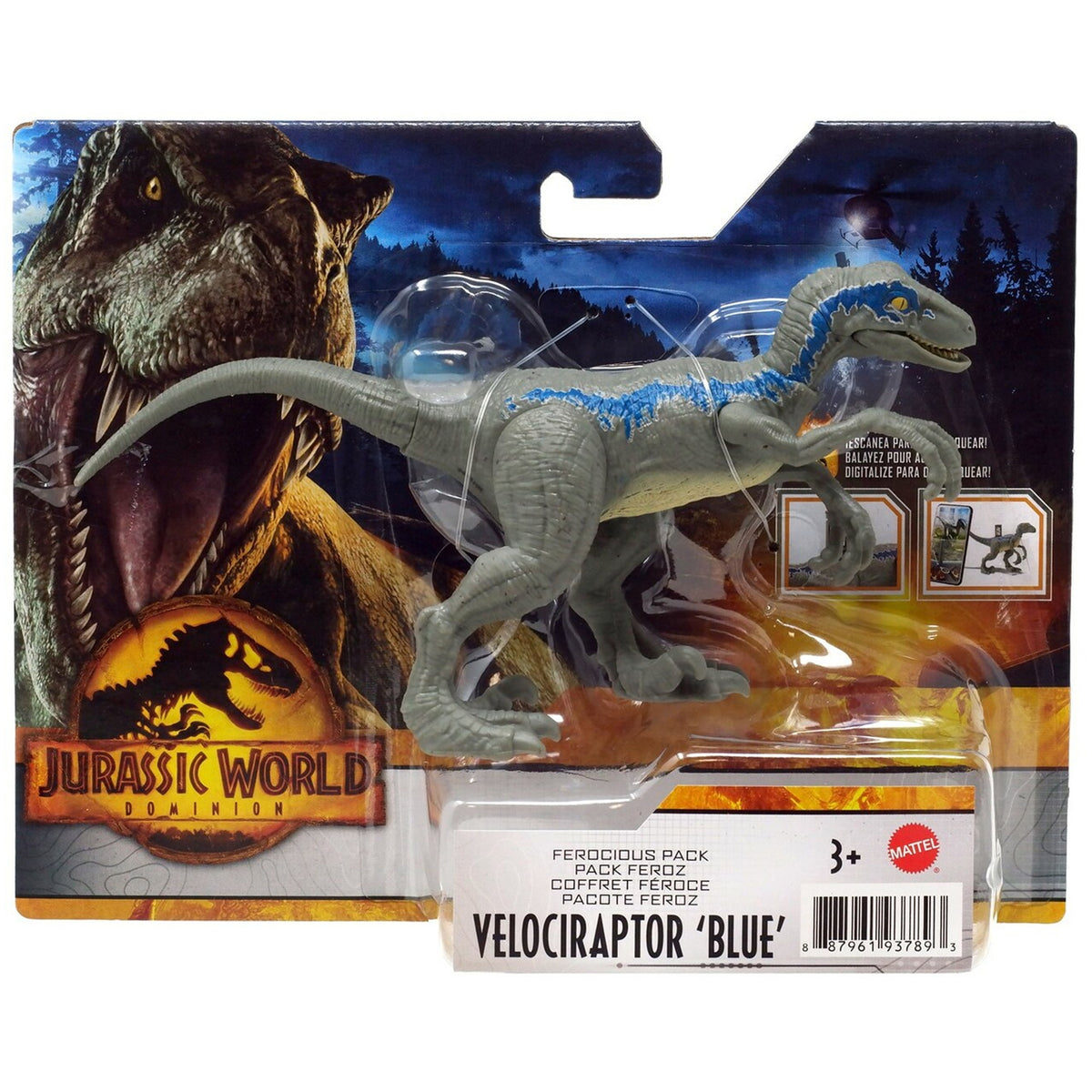 Jurassic World Ferocious Pack Velociraptor Blue