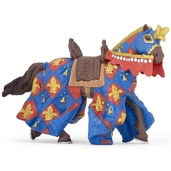 Papo Blue Horse Fleur de Lys-39787-Animal Kingdoms Toy Store