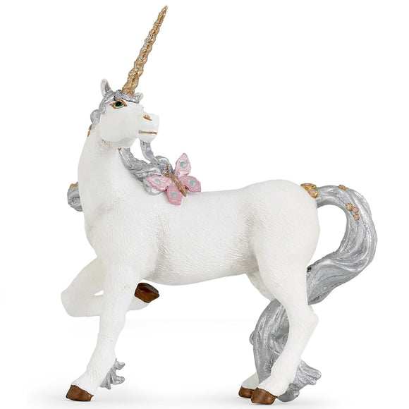 Papo Silver Unicorn-39038-Animal Kingdoms Toy Store