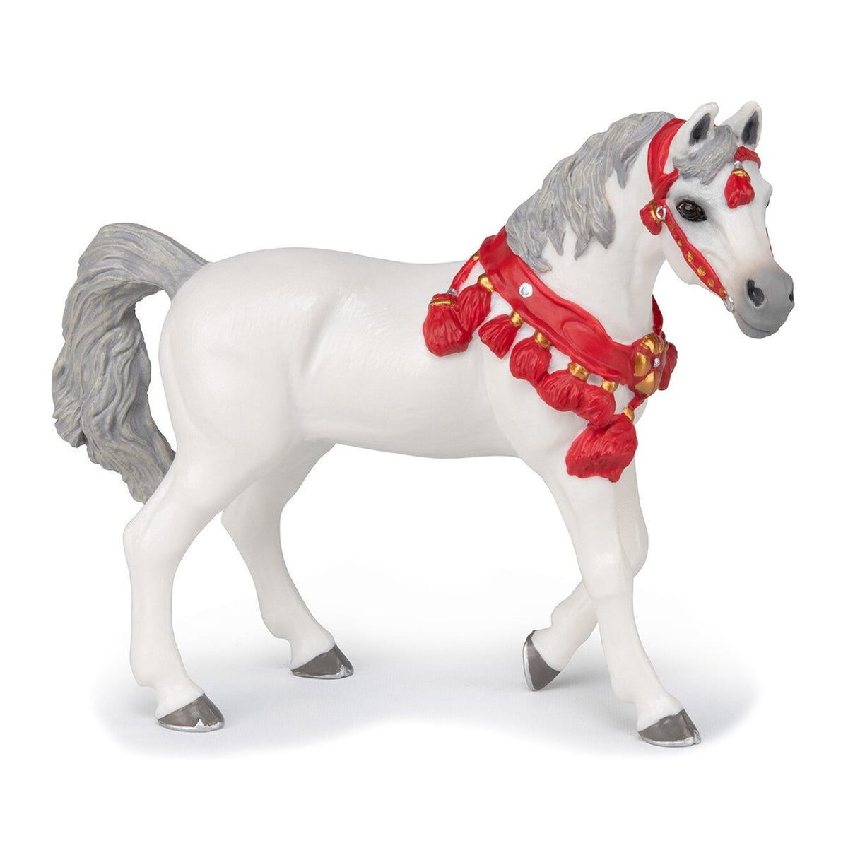 Papo White Arabian Horse in Parade Dress-51568-Animal Kingdoms Toy Store