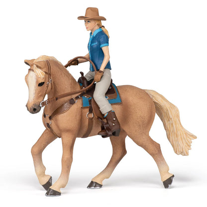Papo Wild West Horse and Cowgirl-51566-Animal Kingdoms Toy Store