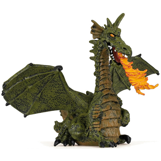 Papo Green Winged Dragon with Flame