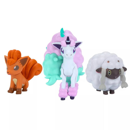 Pokemon Battle Figure Set - Galarian Ponyta, Vulpix & Wooloo
