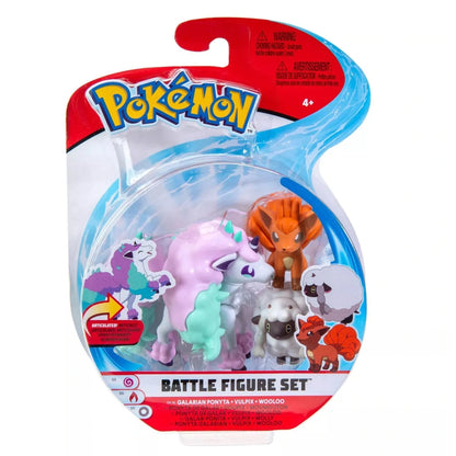 Pokemon Battle Figure Set - Galarian Ponyta, Vulpix & Wooloo