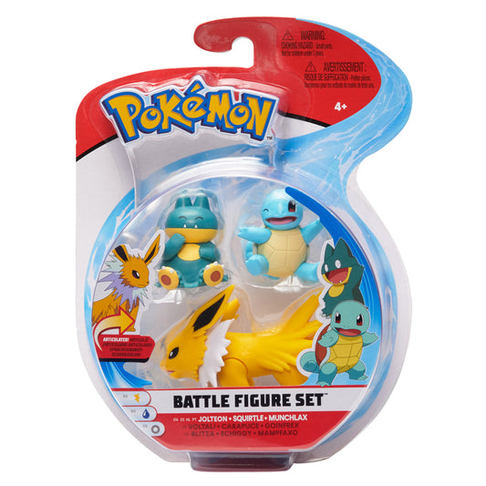 Pokemon Battle Figure Set - Jolteon, Squirtle and Munchlax