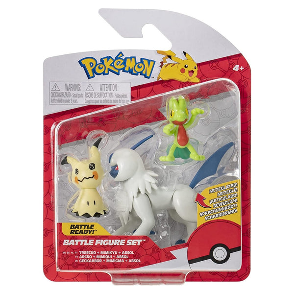 Pokemon Battle Figure Set - Treecko, Mimikyu & Absol