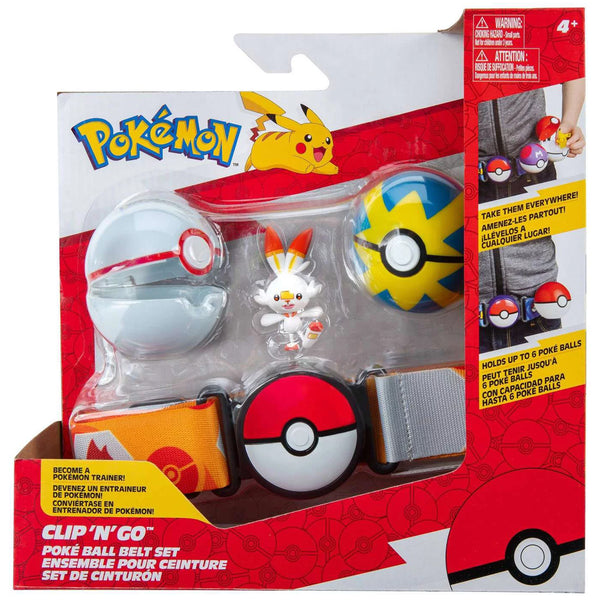 Pokemon Clip'n'Go Pokeball Belt Set - Scorbunny